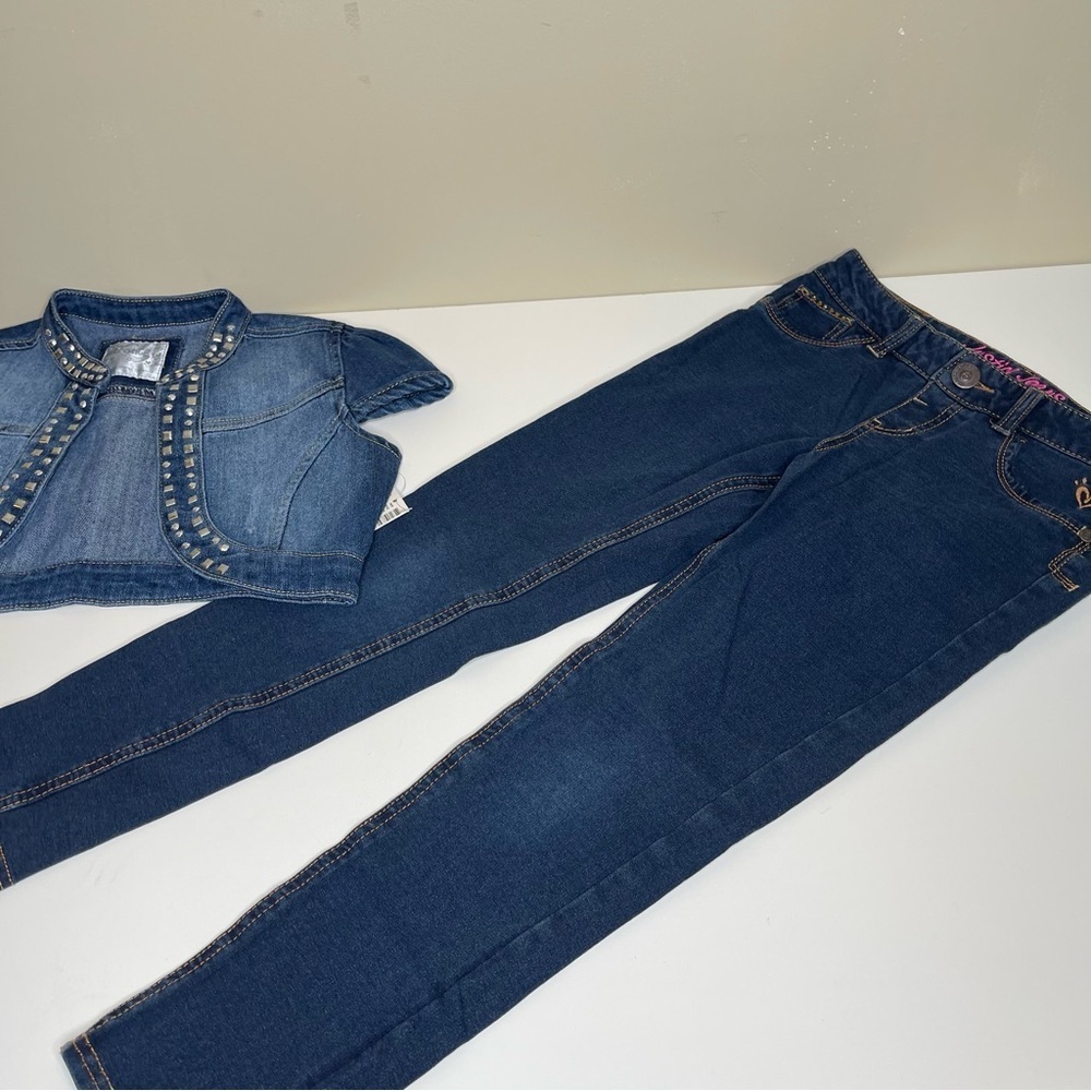 Justice girl bundle. Jeans and vest